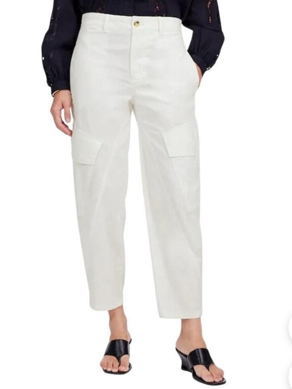 Madewell White barrel pants